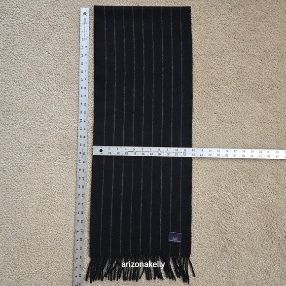 Brooks Brothers 346 Lambswool Black Pinstripe Scarf - Picture 7 of 10
